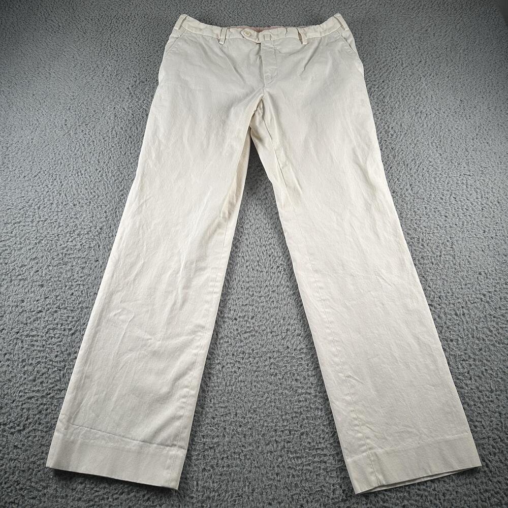 Loro Piana Chino Pants Mens 50 EU 31x30 White Classic Straight Leg Casual Italy